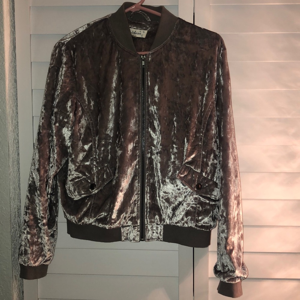 CRUSHED VELVET BOMBER JACKET